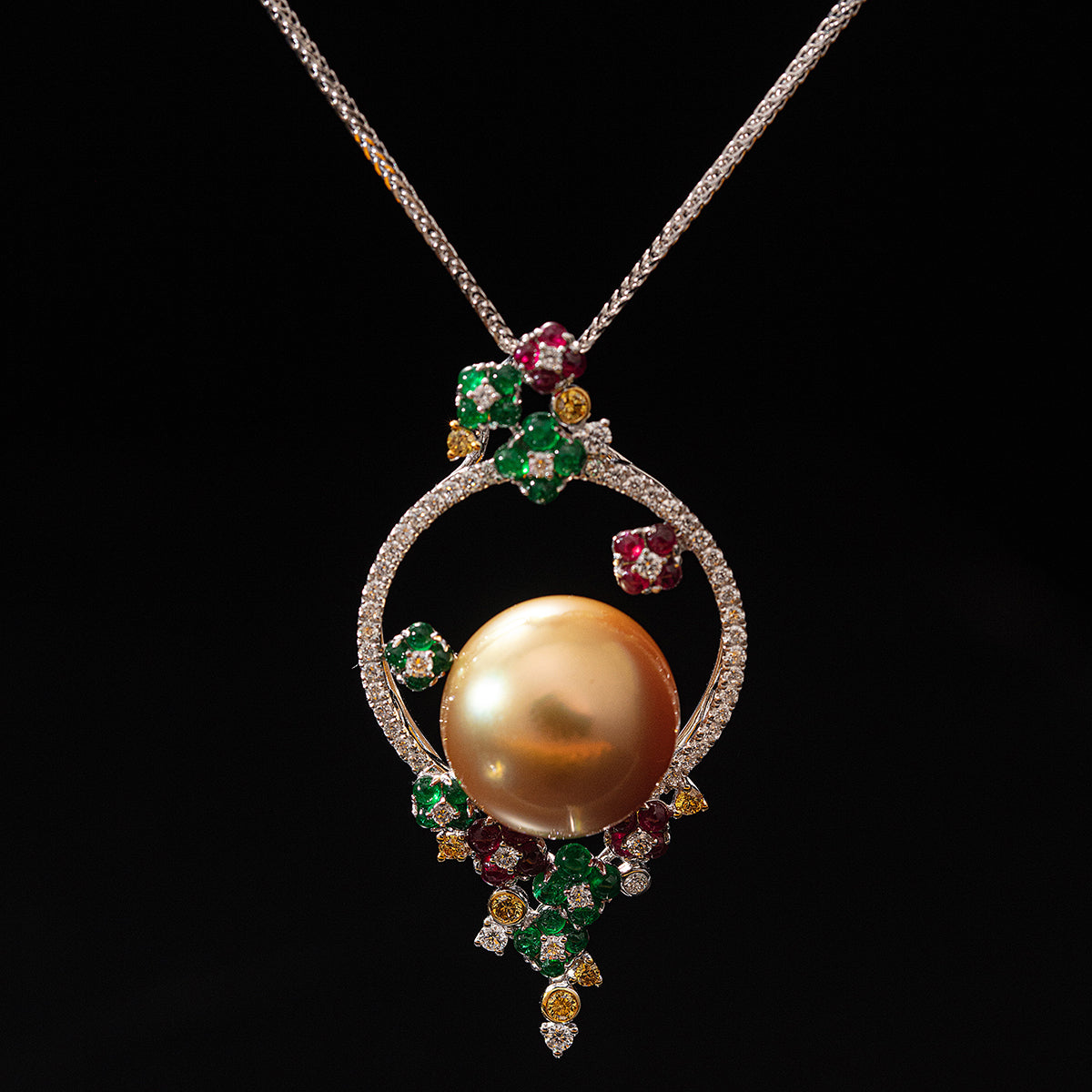 Lantern  design golden pearl pendant JZ003-18