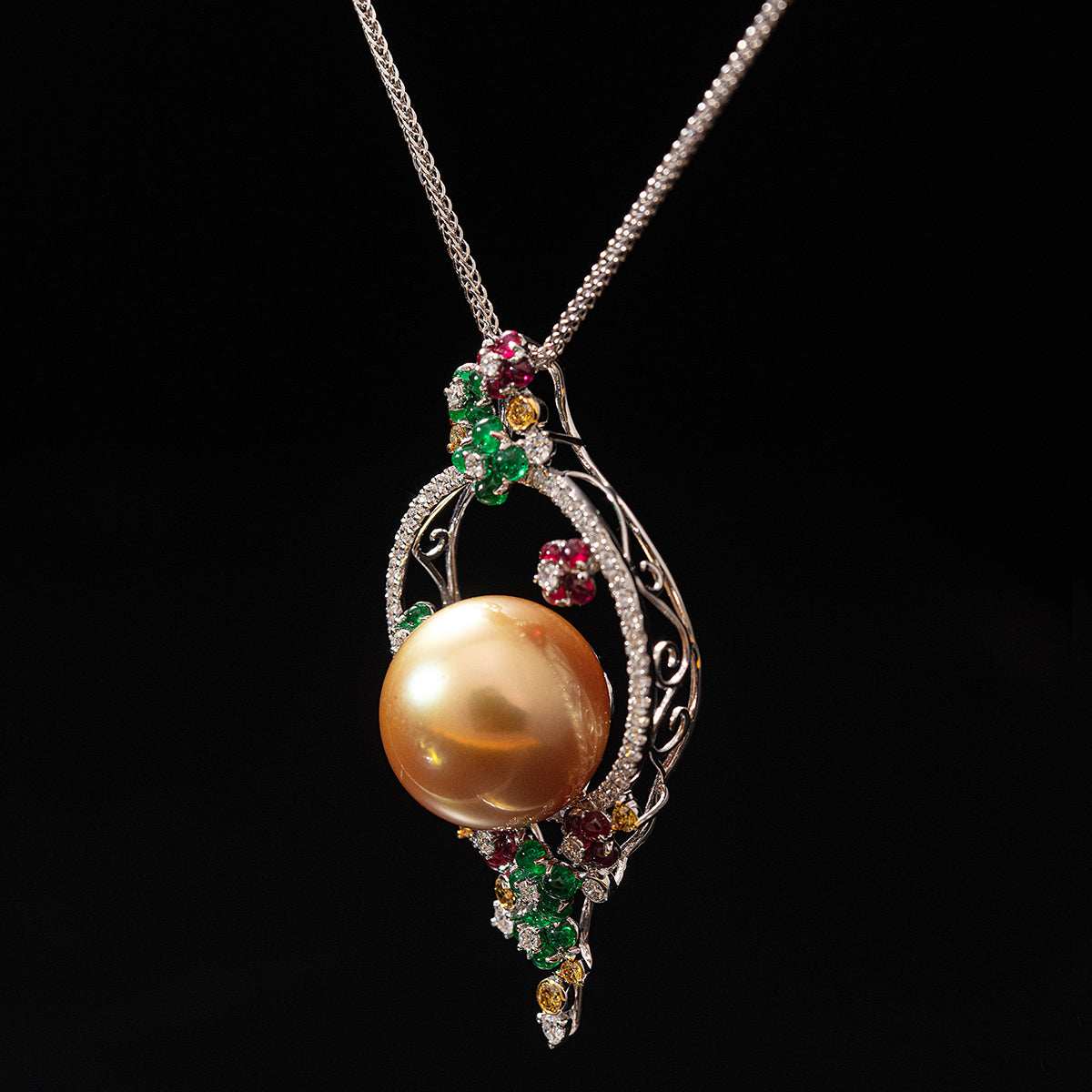 Lantern  design golden pearl pendant JZ003-18